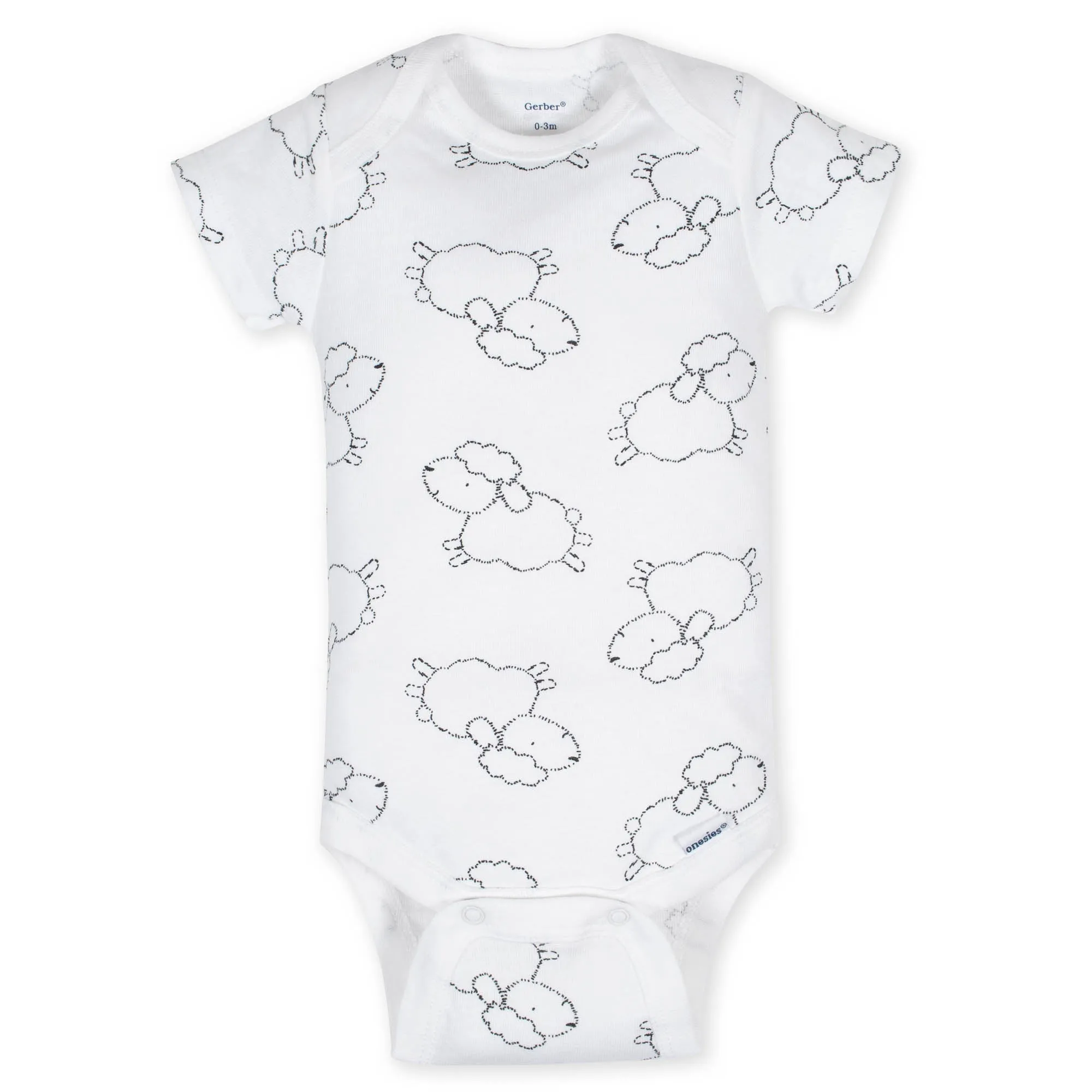 8-pack Baby Neutral Sheep Short Sleeve Onesies Bodysuits