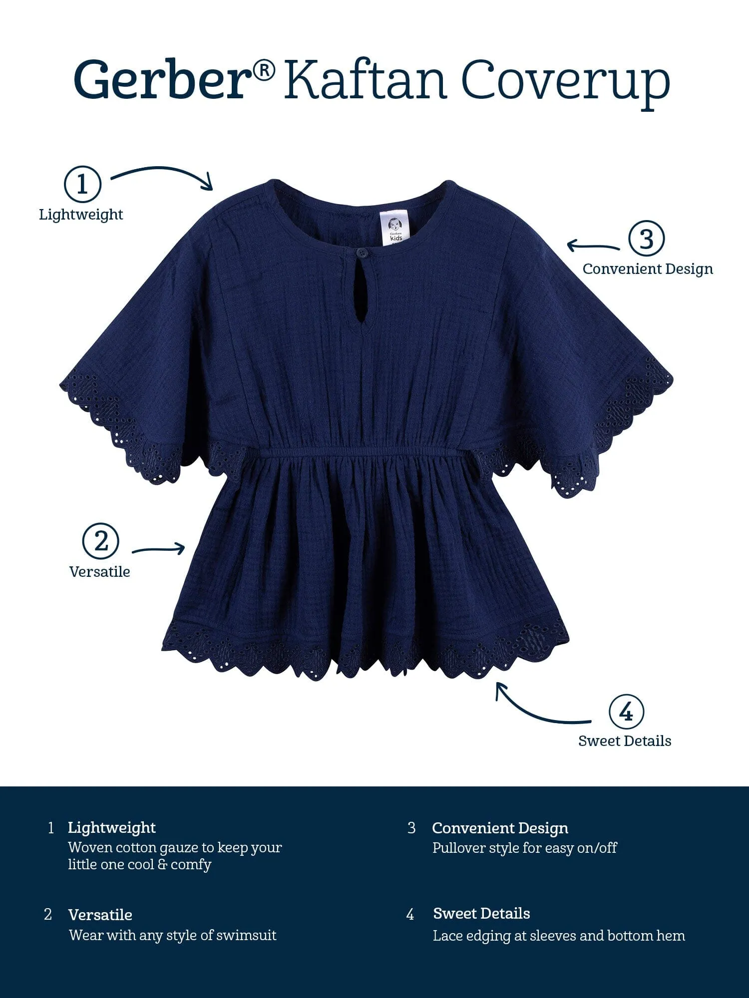 Baby & Toddler Girls Navy Woven Kaftan Coverup