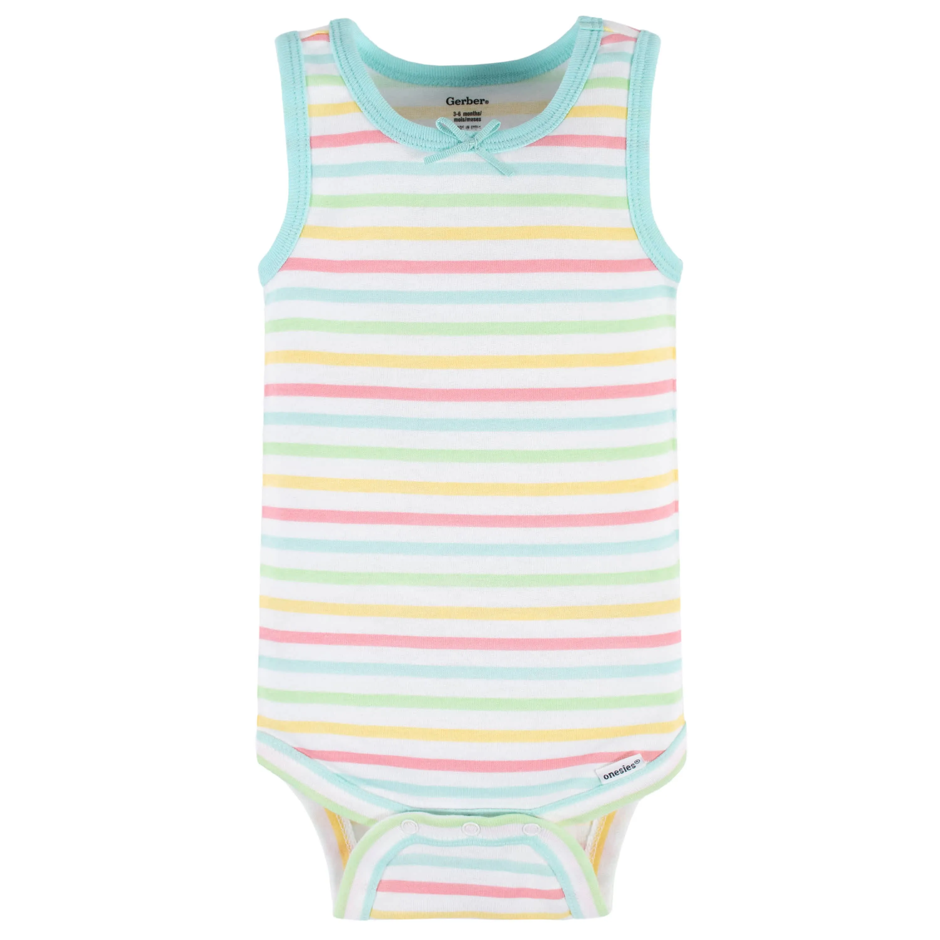 4-Pack Baby Girls Dots Of Rainbows Tank Onesies Bodysuits