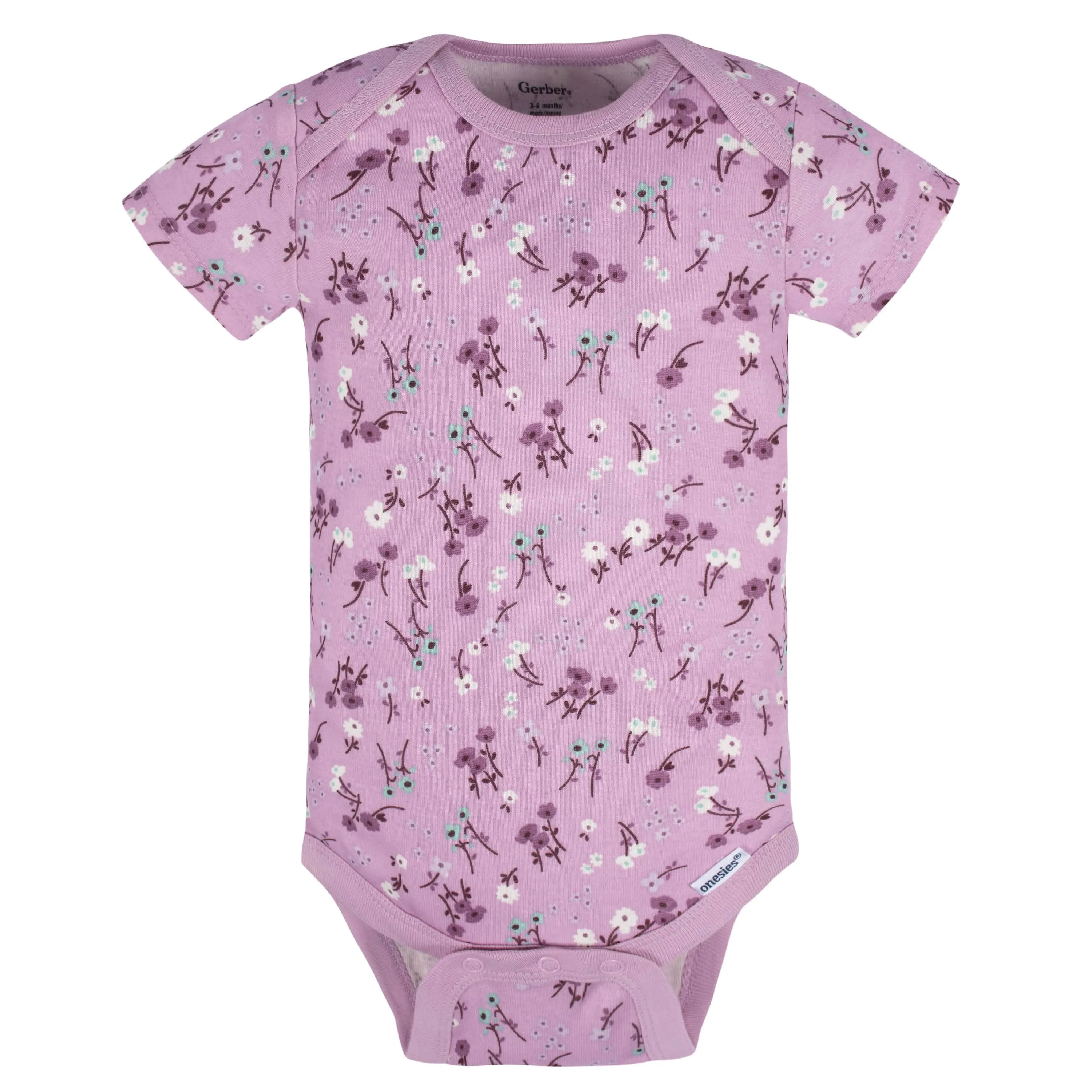8-Pack Baby Girls Lavender Garden Onesies Bodysuits