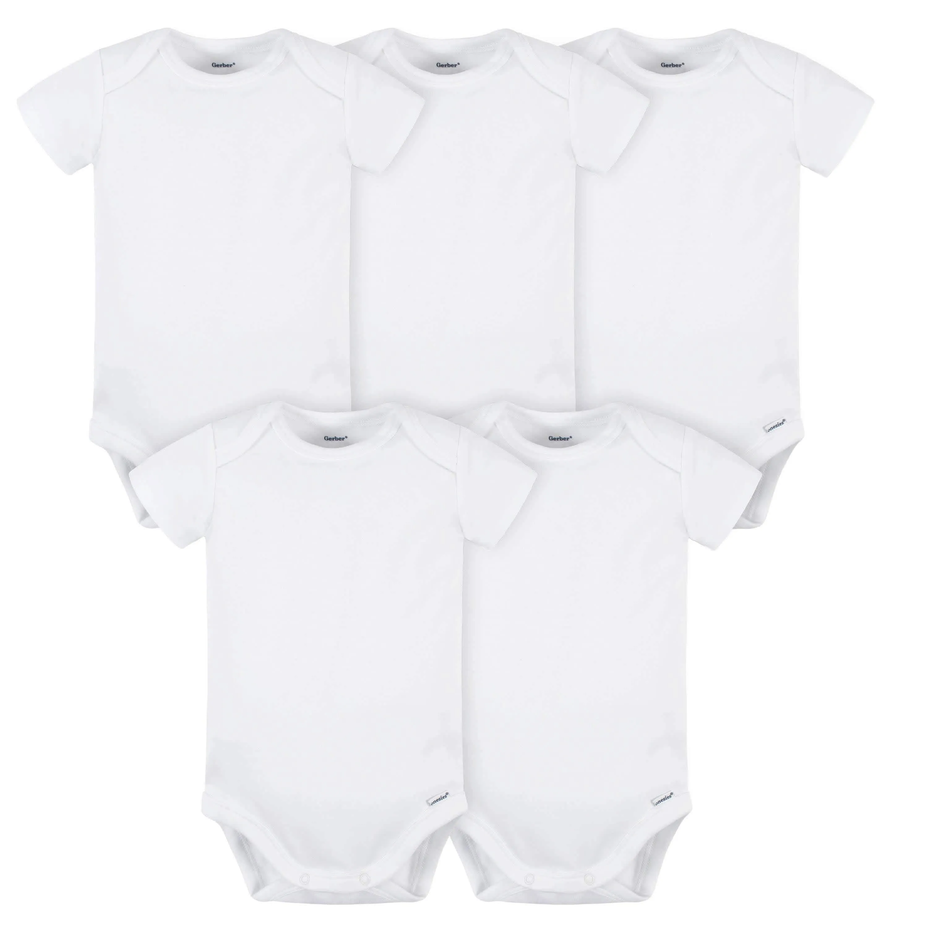 5-Pack Baby White Premium Short Sleeve Onesies Bodysuits