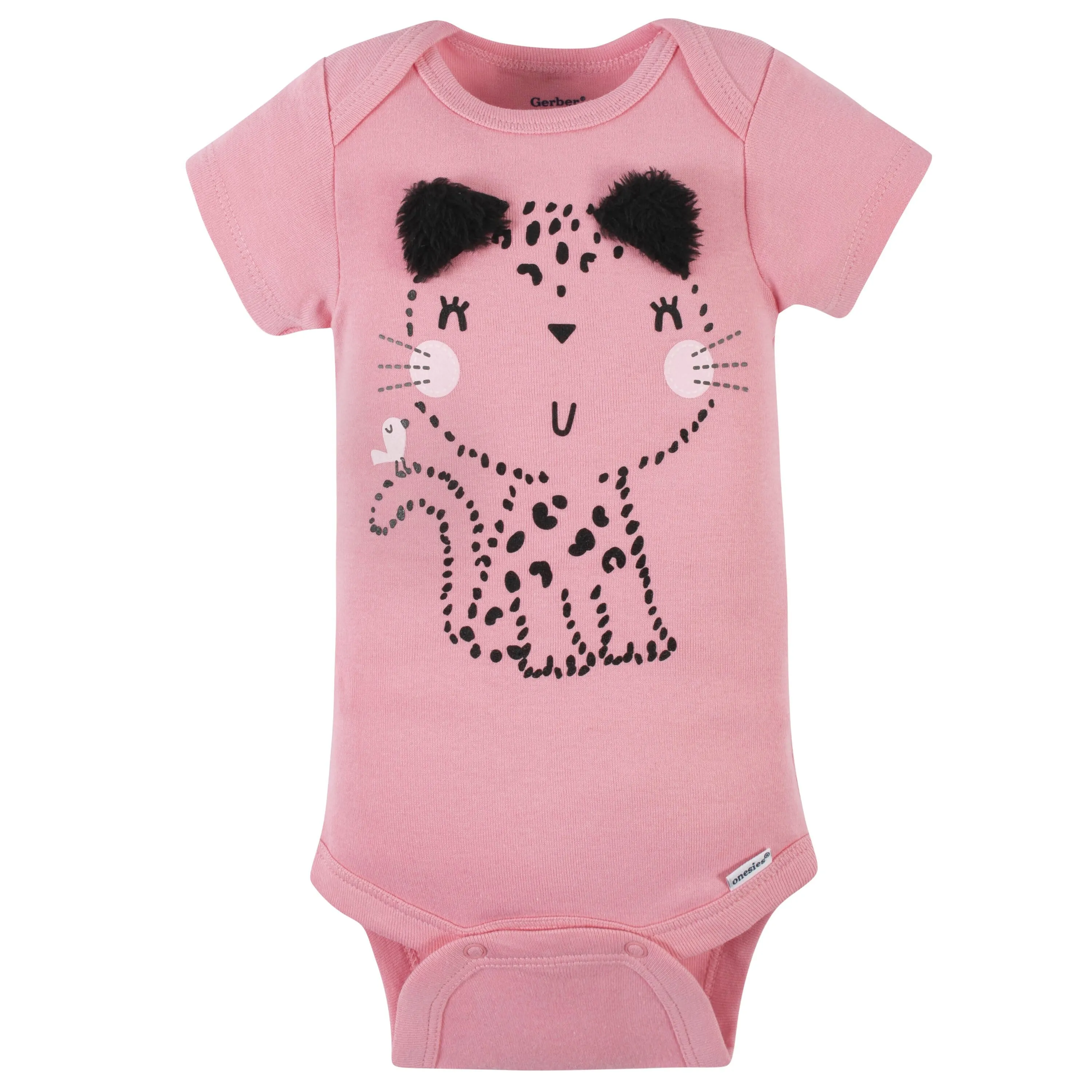 8-Pack Baby Girls Leopard Short Sleeve Onesies Bodysuits