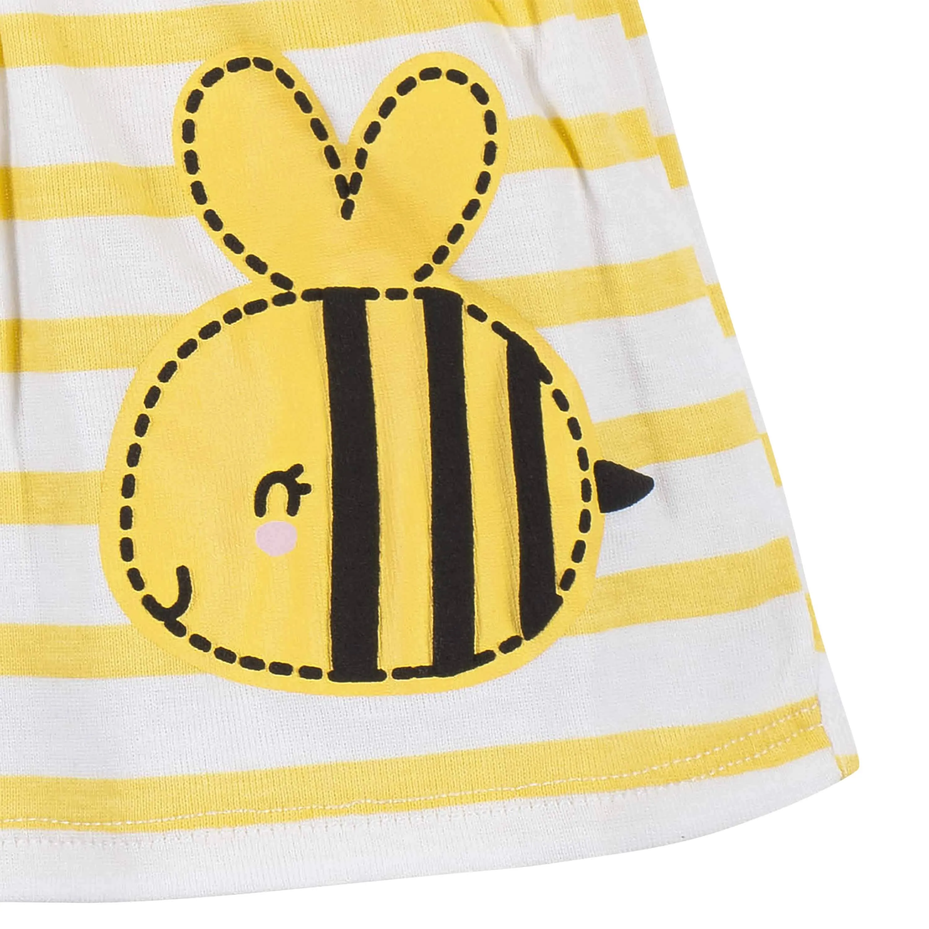 3-Piece Baby & Toddler Girls Bee Garden Dress, Diaper Cover & Headband Set