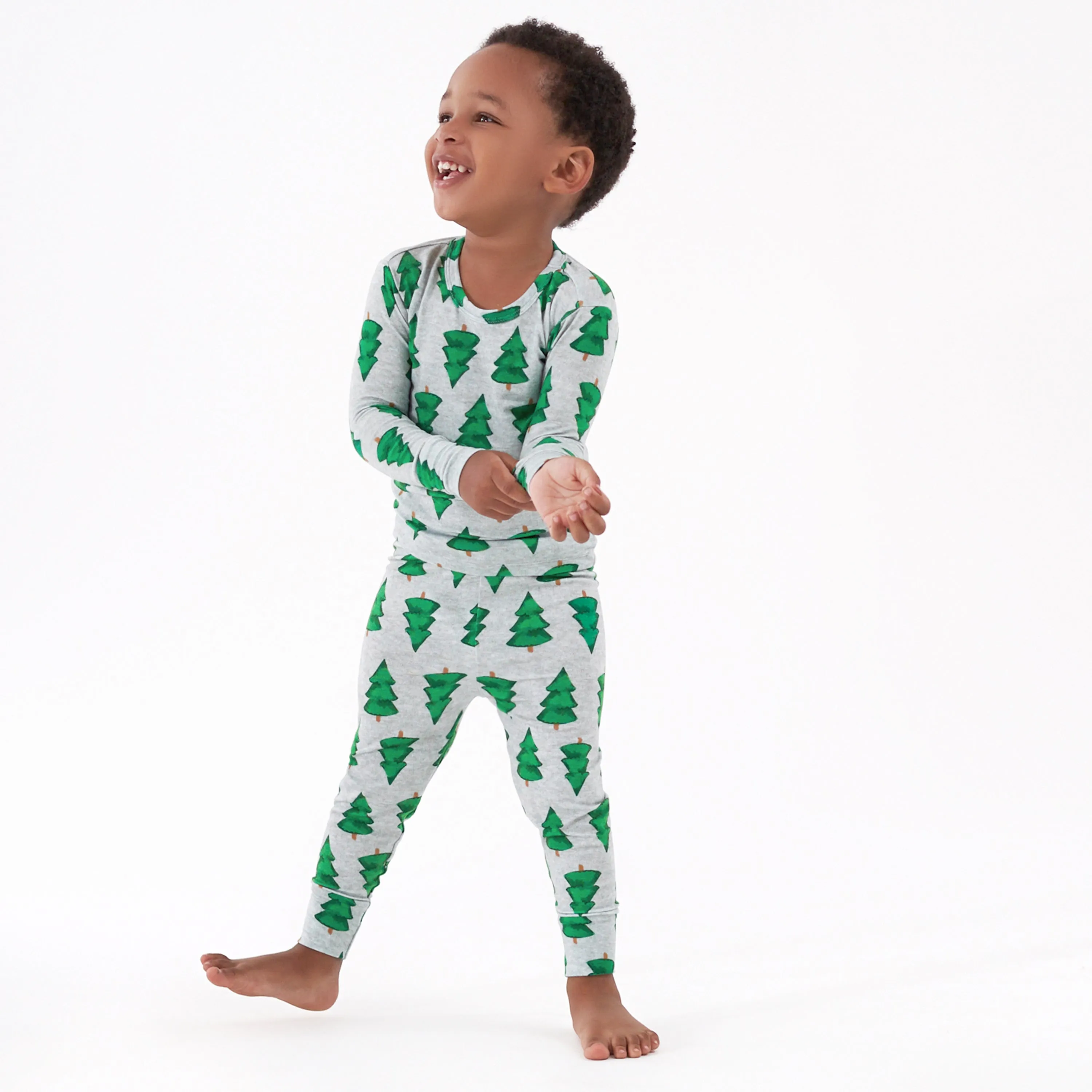 2-Piece Infant & Toddler Spruce Buttery Soft Viscose Made from Eucalyptus Snug Fit Holiday Pajamas