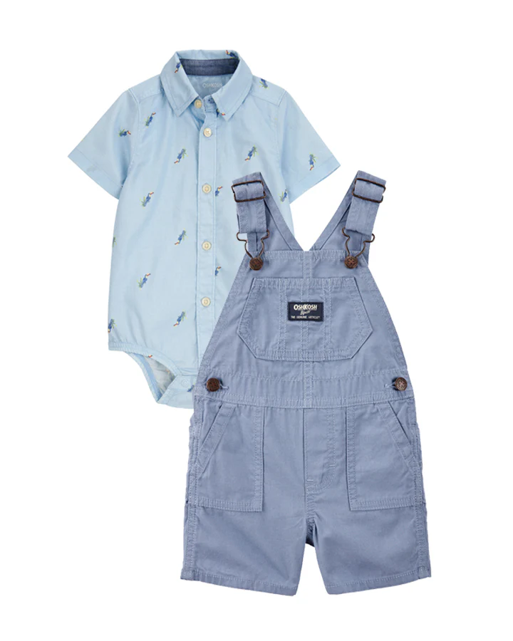 Oshkosh Baby Toucan Button-Front Bodysuit with Knit Shortalls