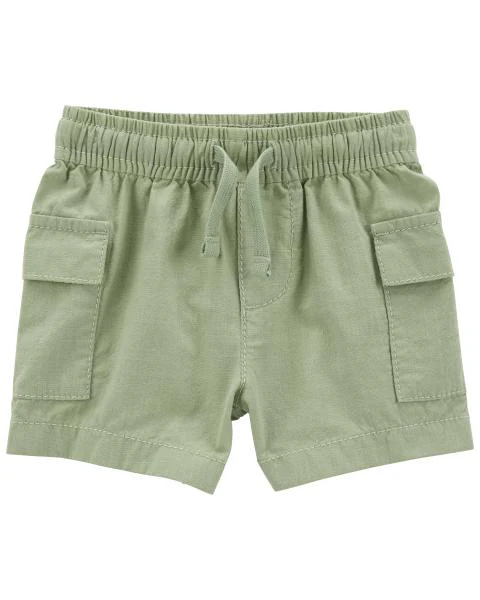 Oshkosh Active Cargo Trail Shorts with Plaid Button-Front Bodysuit