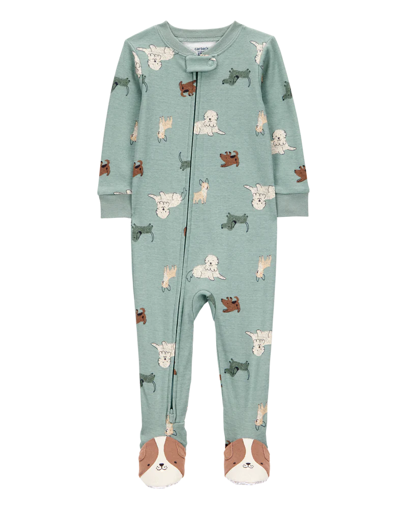 Carter's Toddler 1-Piece Dog Print 100% Snug Fit Cotton Footie Pyjamas