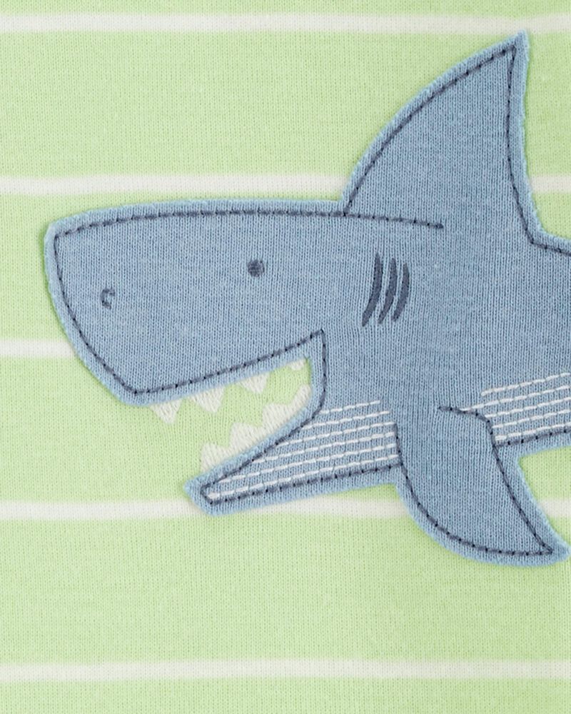 Carter's ToddlerShark Striped Snug Fit Cotton Footless 1-Piece Pyjamas - Green