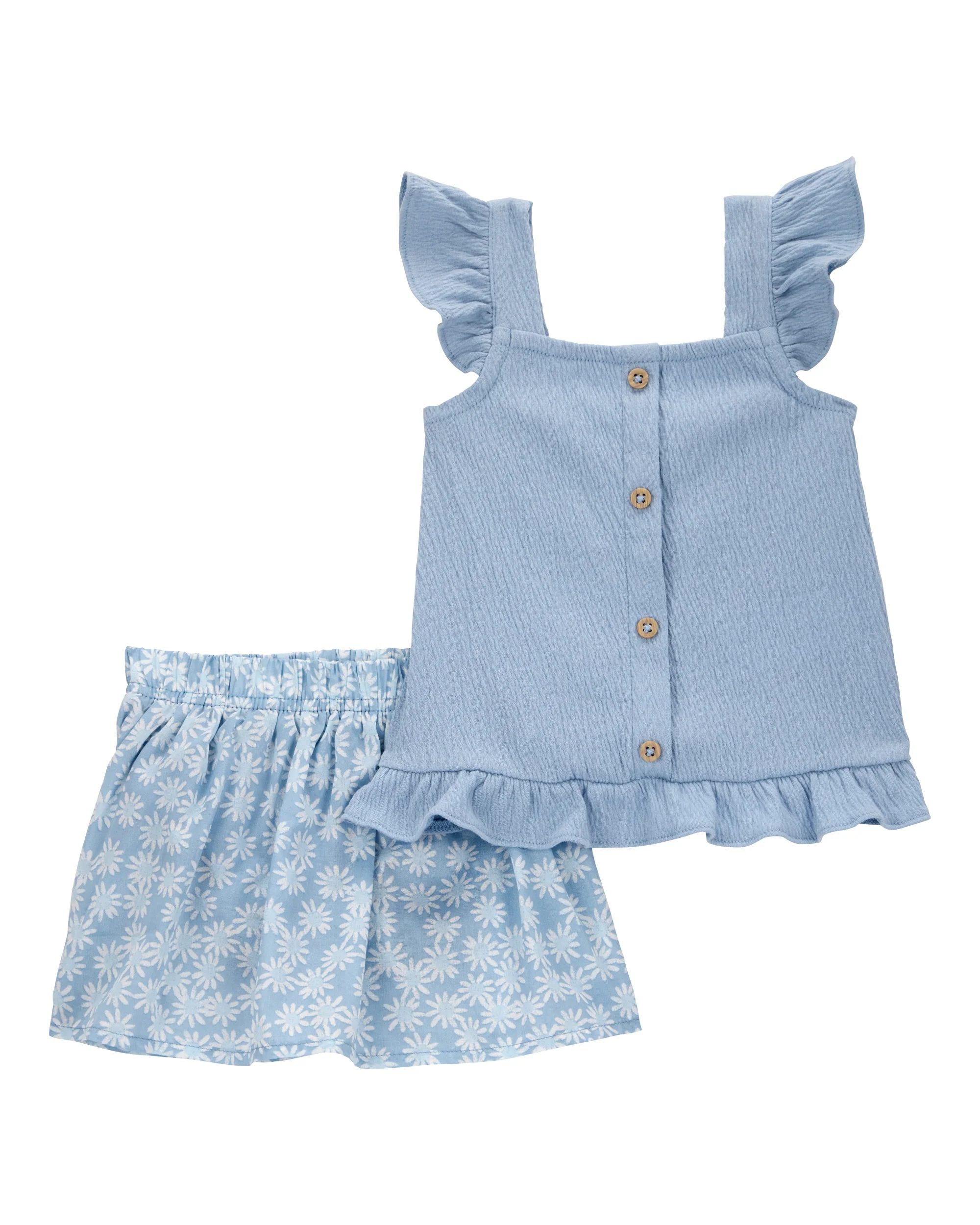 Carter's Toddler 2-Piece Flutter-Sleeve Top & Skort Set - Blue
