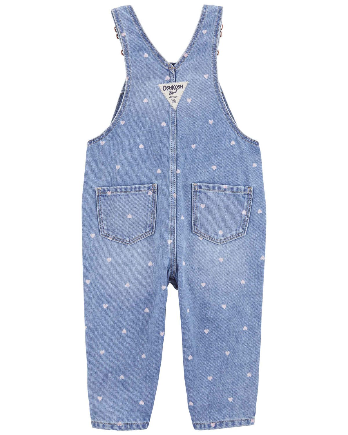 Oshkosh Baby Heart Print Denim Overalls