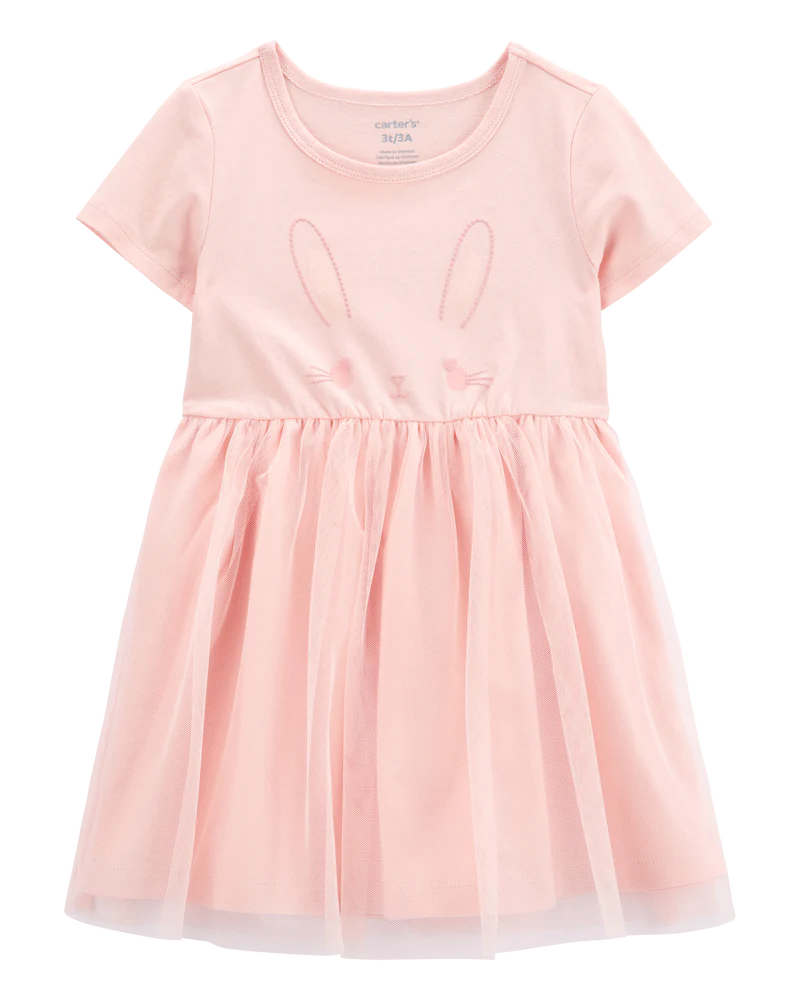 Carter's Baby Bunny Short-Sleeve Dress - Pink