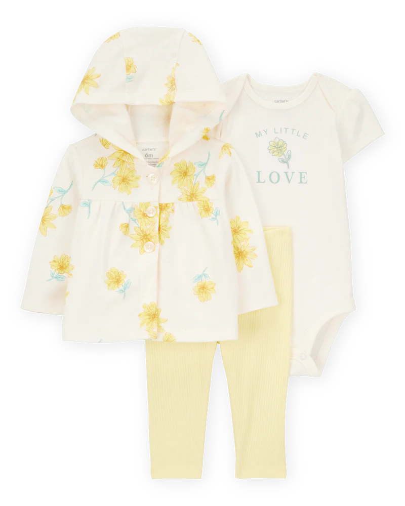Carter's Baby 3-Piece Floral Hooded Pant Set