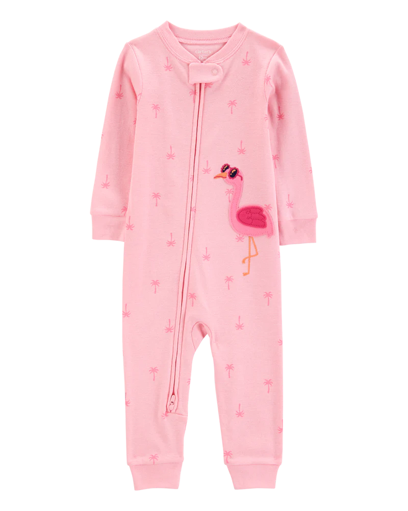 Carter's Baby Flamingo Print Snug Fit Cotton Footless 1-Piece Pyjamas - Pink