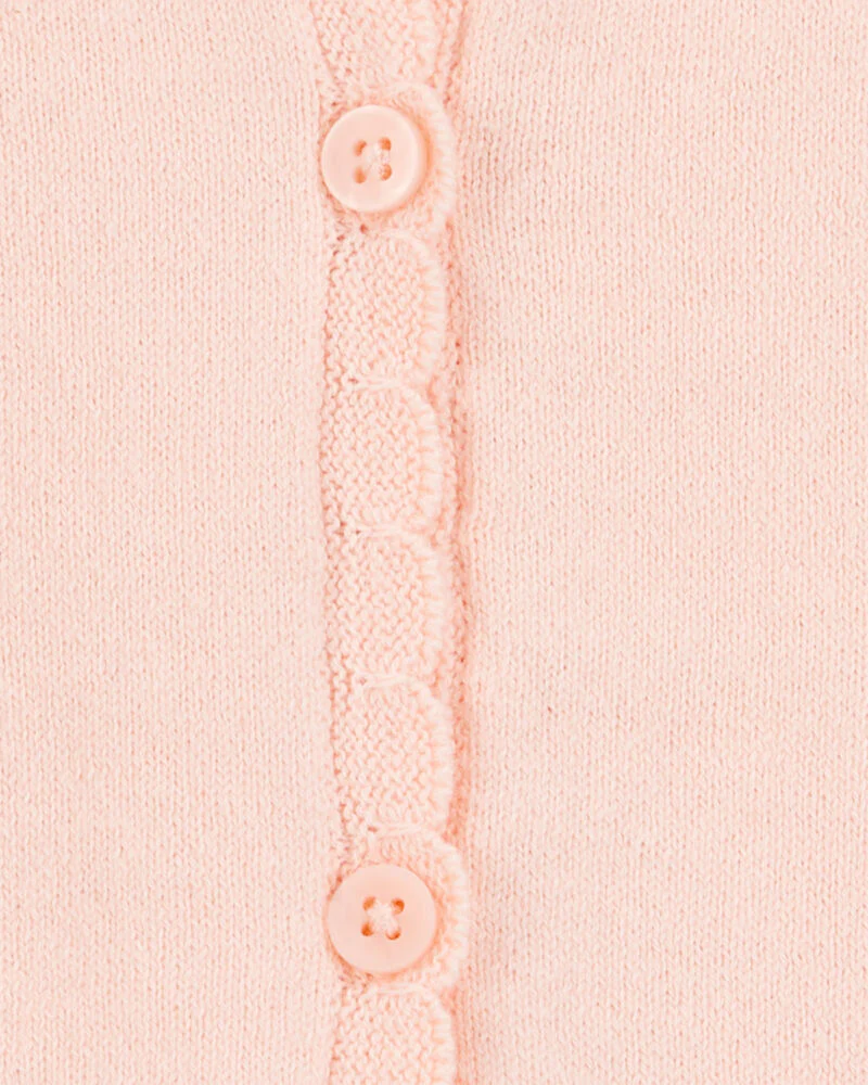 Carter's Toddler Wave Trim Cardigan Sweater - Pink