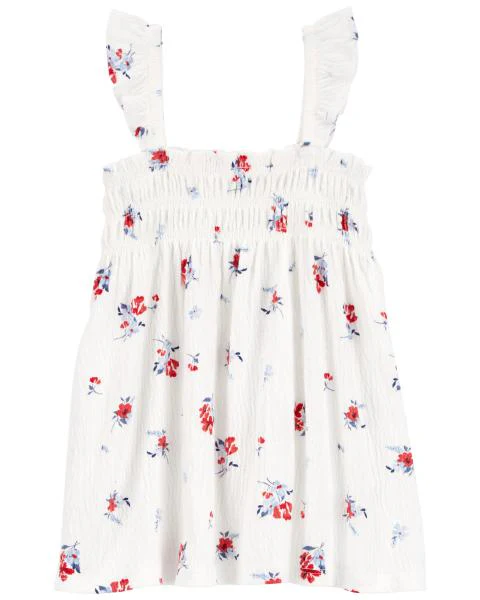 Oshkosh Toddler Floral Tank with Red Short