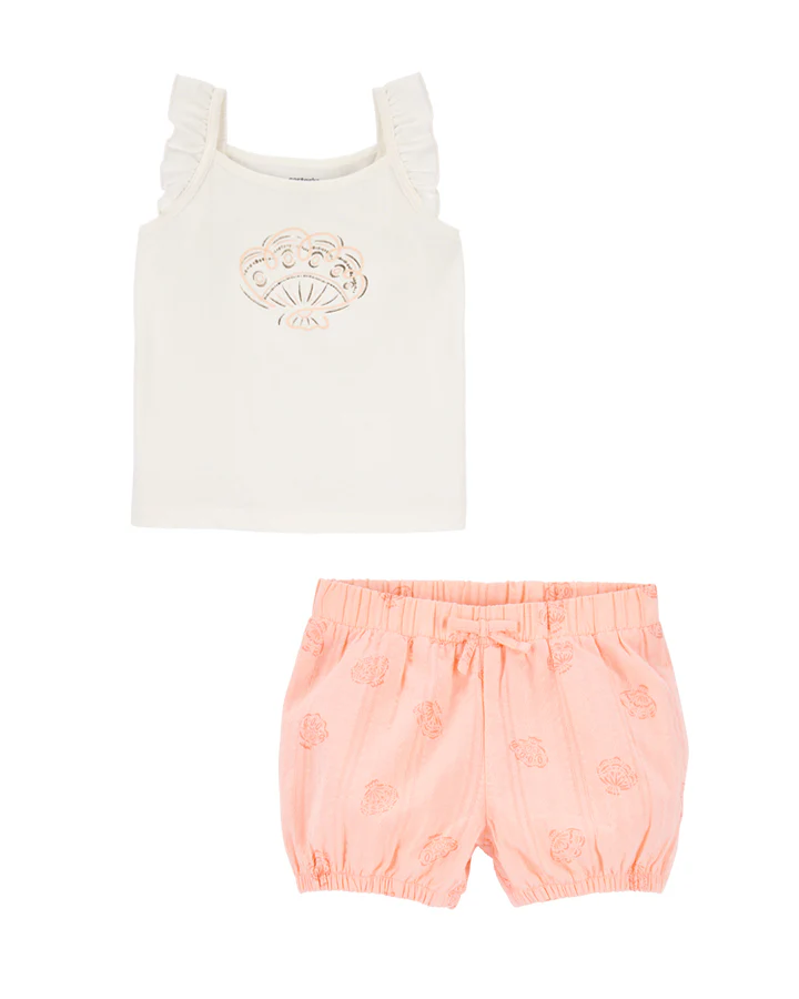 Carter's Baby Seashell Flutter-Sleeve Tank with Woven Shorts