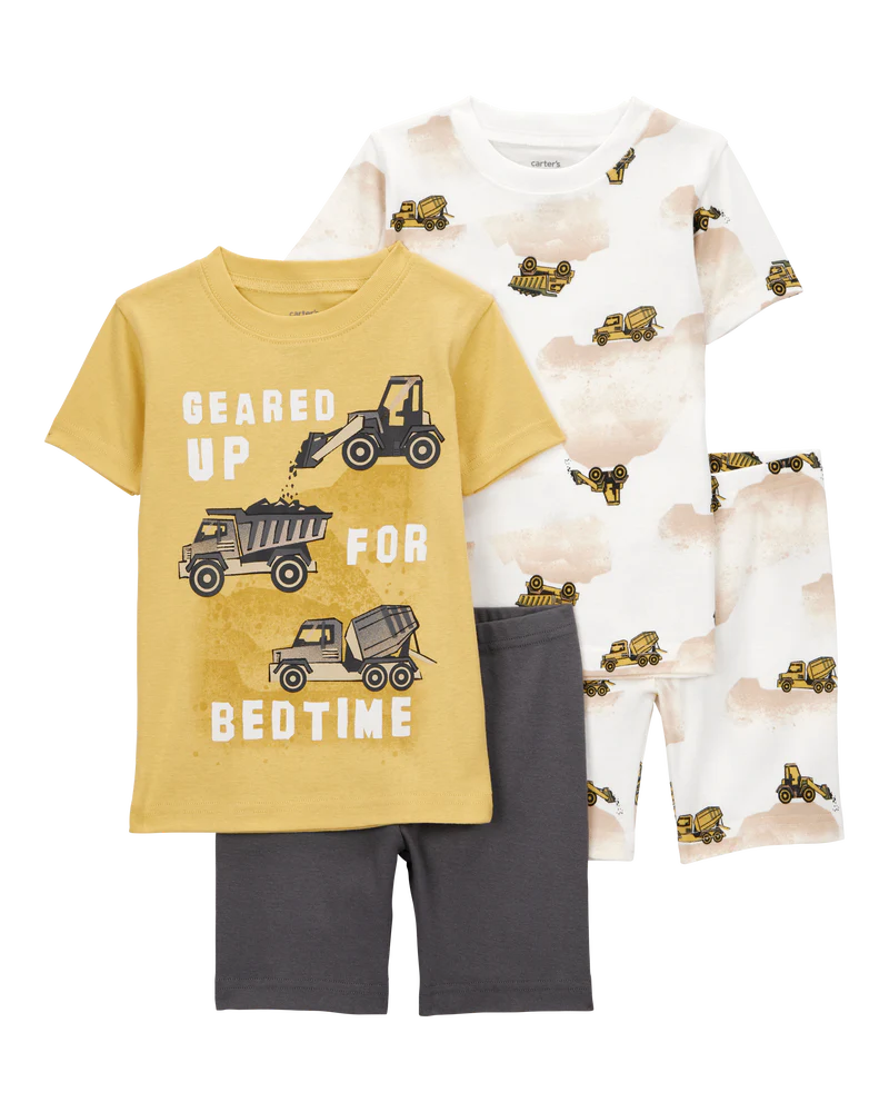 Carter's Baby Construction Print Snug Fit Cotton 4-Piece Pyjamas