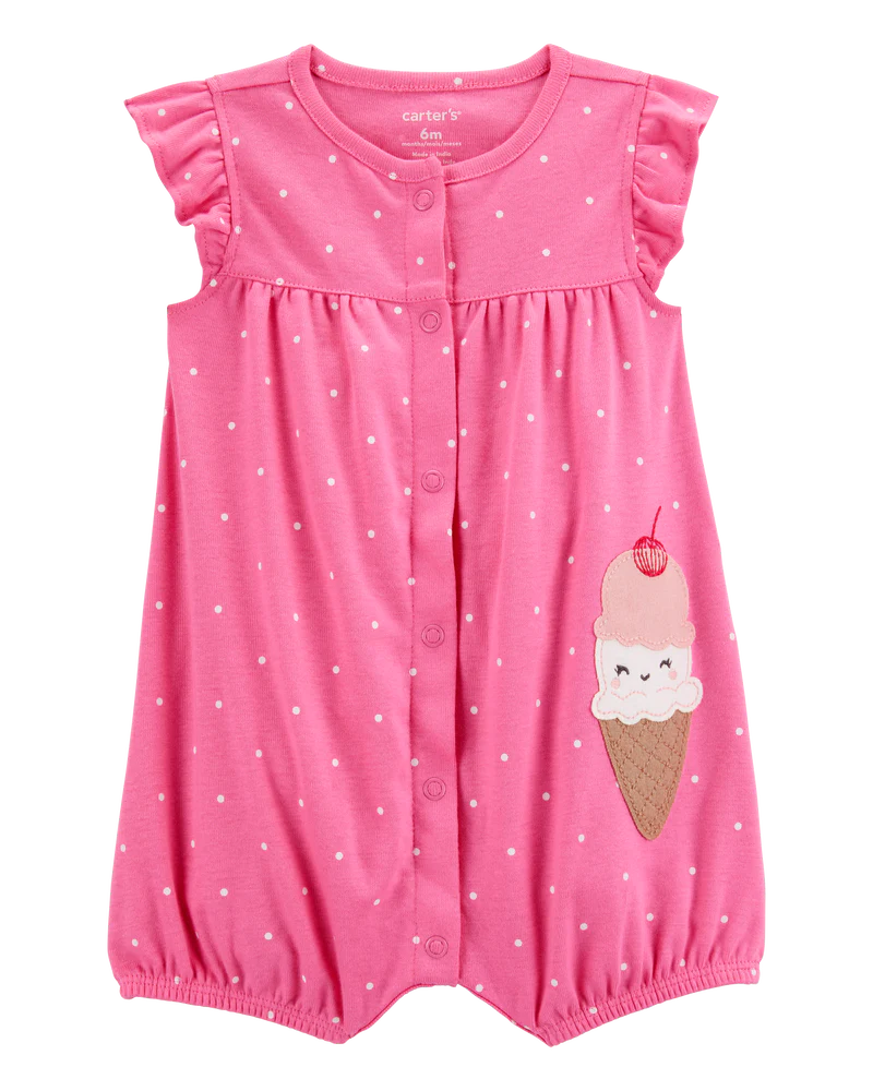 Carter's Baby Ice Cream Cotton Romper - Pink