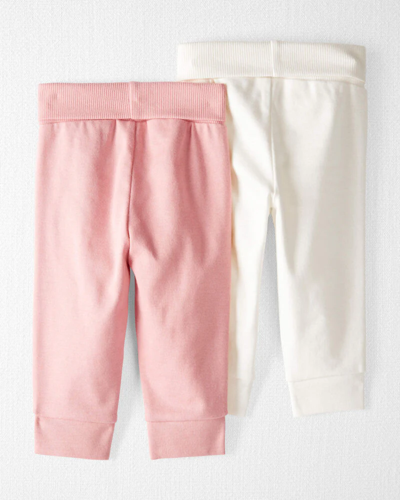 LITTLE PLANET Baby 2-Pack Organic Cotton Grow-With-Me Joggers