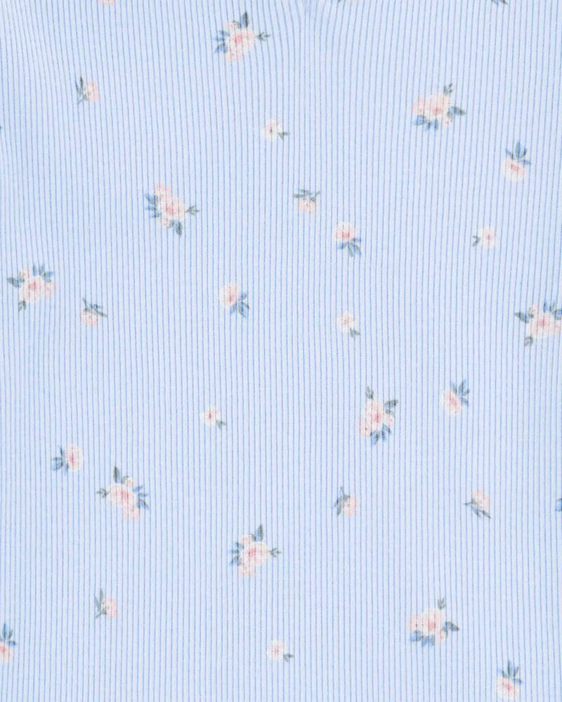 Oshkosh Floral Print Ribbed Top