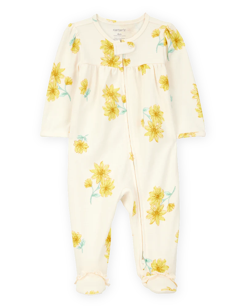 Carter's Baby Floral 2-Way Zip Cottton Sleep and Play