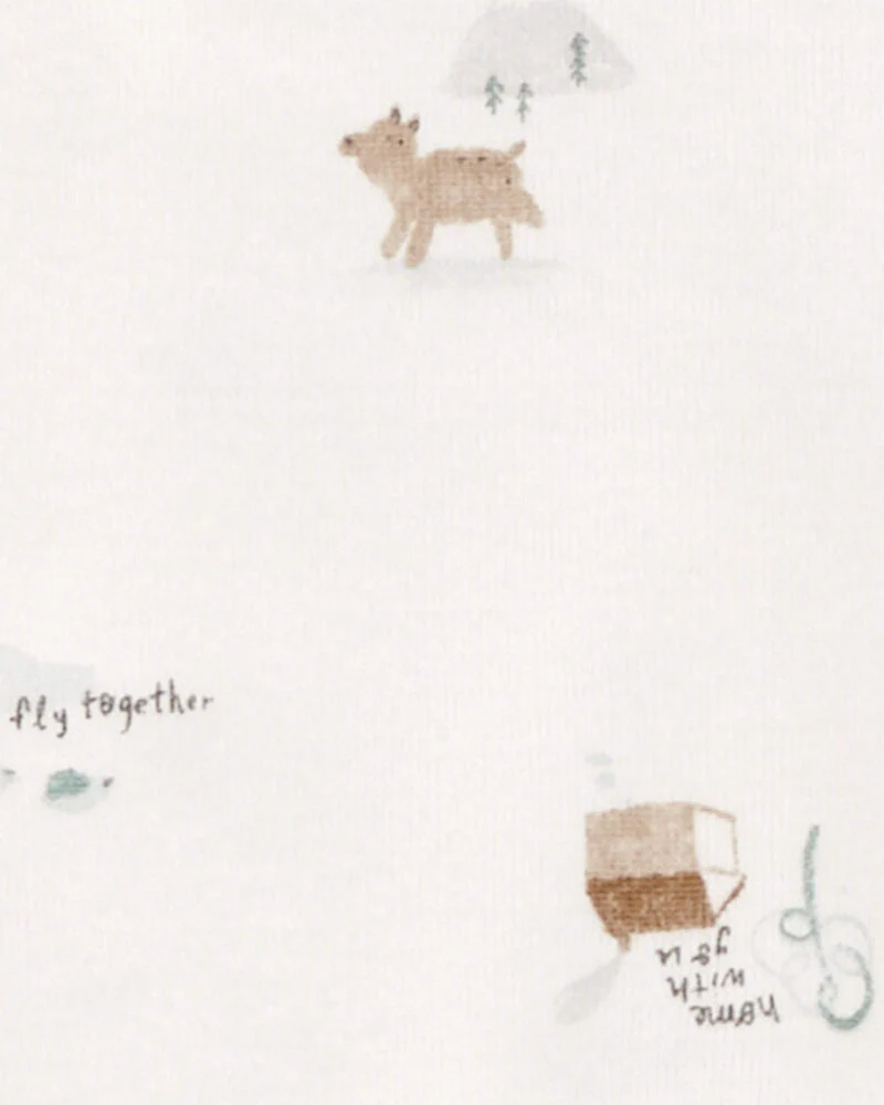 Carter's Baby 2-Piece Floral 2-Way Zip Cotton Sleeper & Cap Set