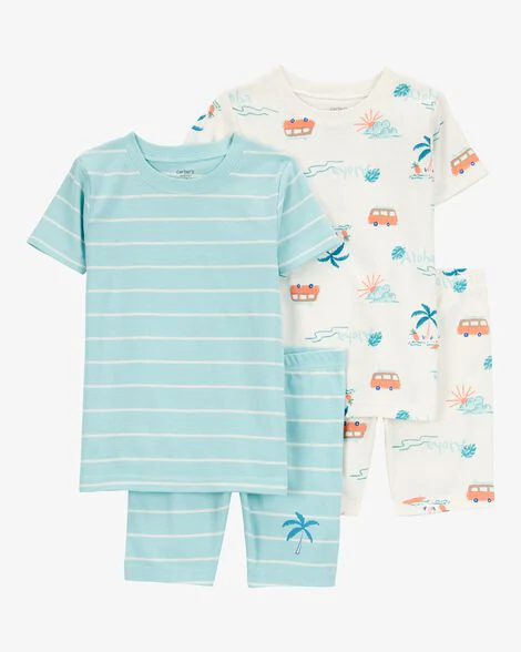 Carter's Toddler Palm Tree Print Snug Fit 4-Piece Pajamas
