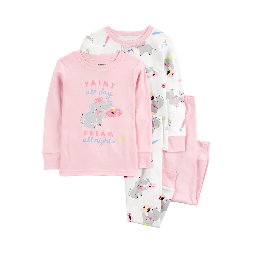 Carter's Baby 4-Piece Elephant 100% Snug Fit Cotton Pajamas