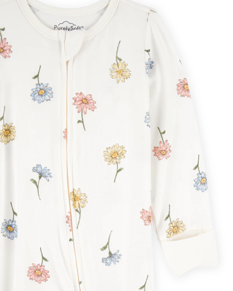 Baby Floral Zip-Up PurelySoft Sleep and Play
