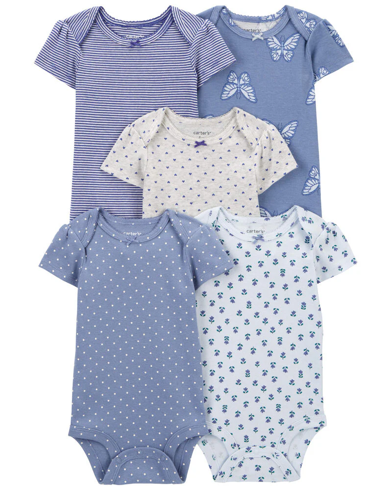 Carter's Baby 5-Pack Butterfly Short-Sleeve Bodysuits