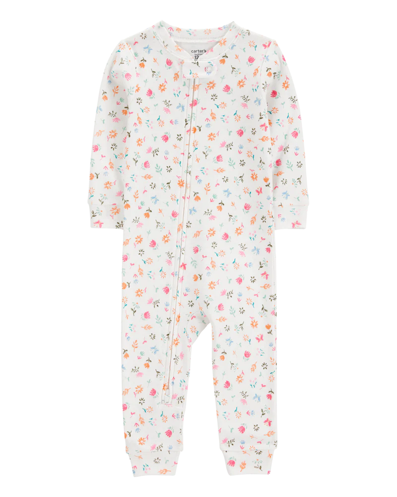 Carter's Baby Floral Print Snug Fit Cotton Footless 1-Piece Pyjamas