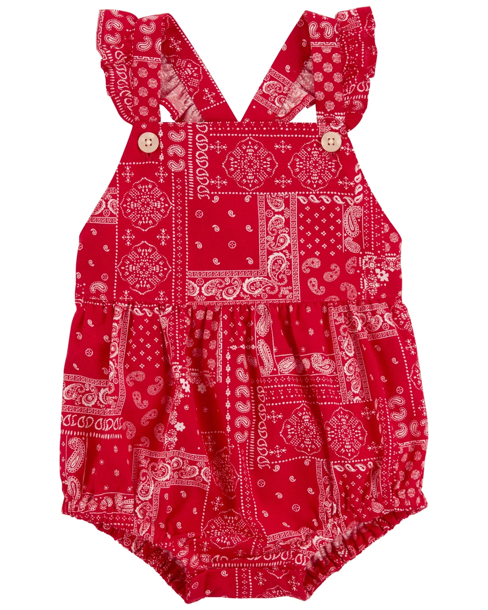Oshkosh Poplin Bloomer Bodysuit with Crisscross Straps and Bandana Design