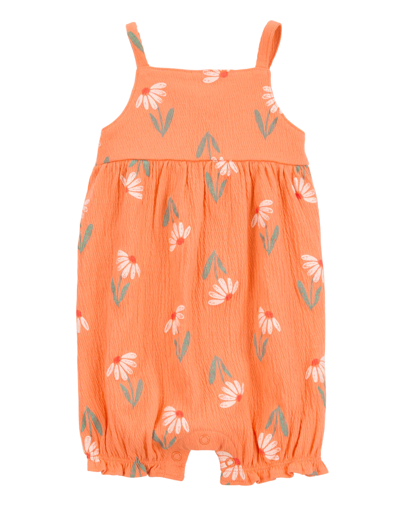 Carter's Baby Floral Tank Romper - Orange