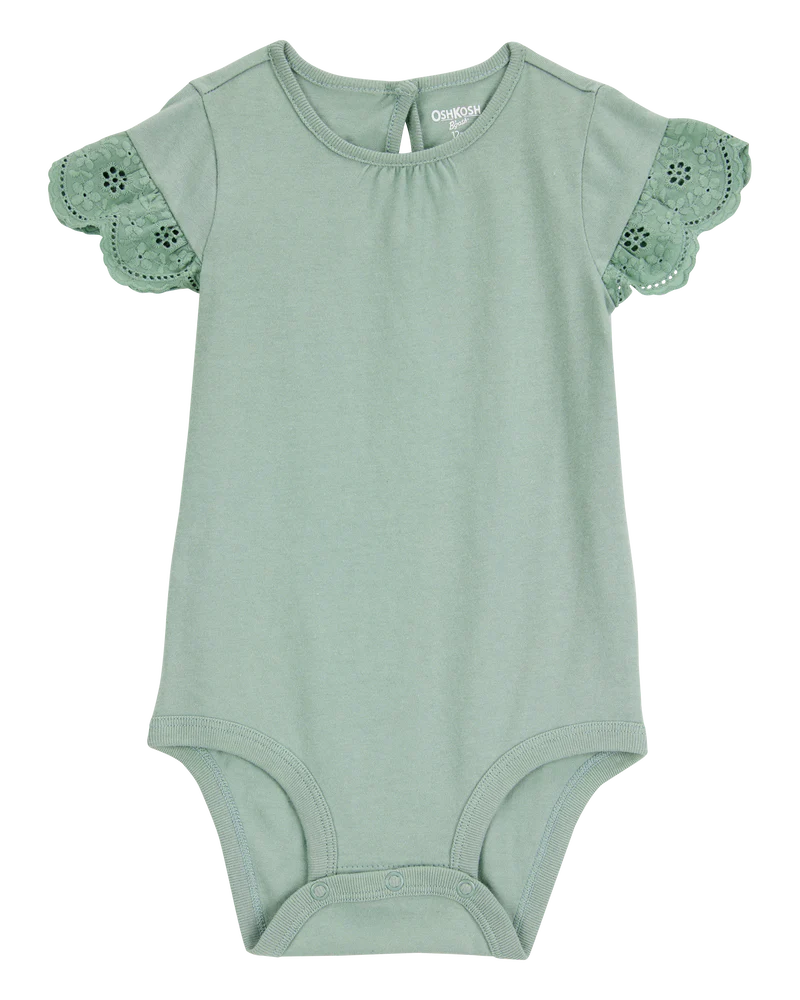 Oshkosh Baby Flutter Sleeves Bodysuit - Green