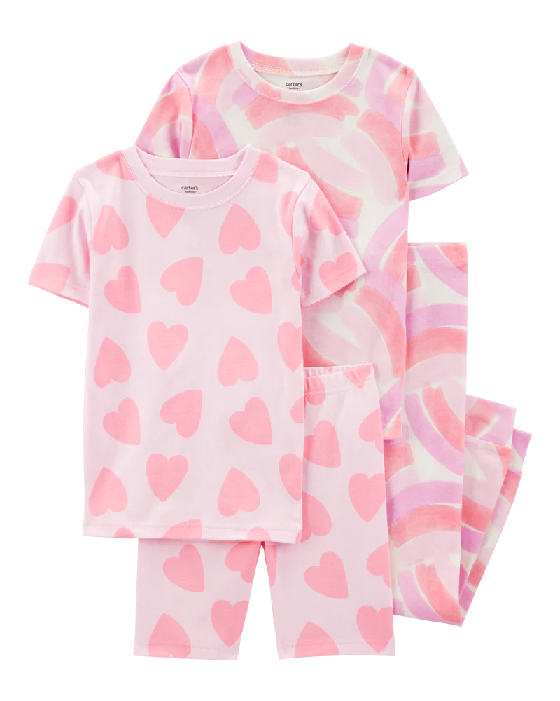 Carter's Kid 4-Piece Rainbow Heart 100% Snug Fit Cotton Pyjamas