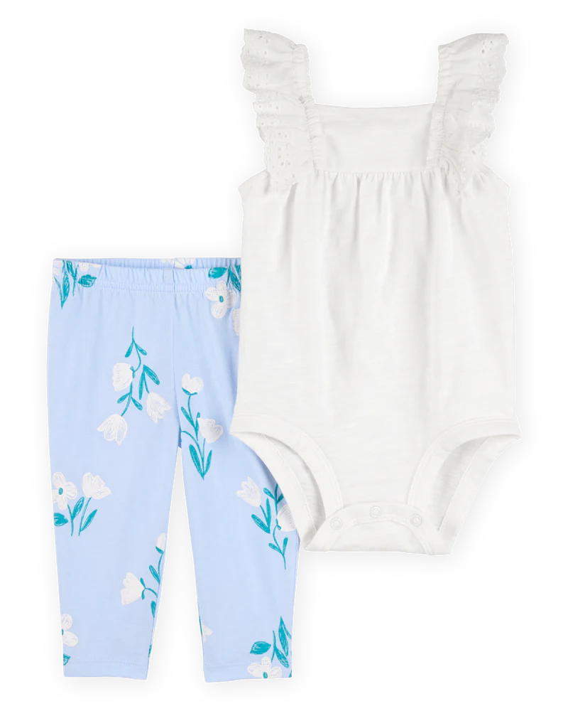 Carter's Baby 2-Piece Eyelet Flutter Bodysuit Pant Set