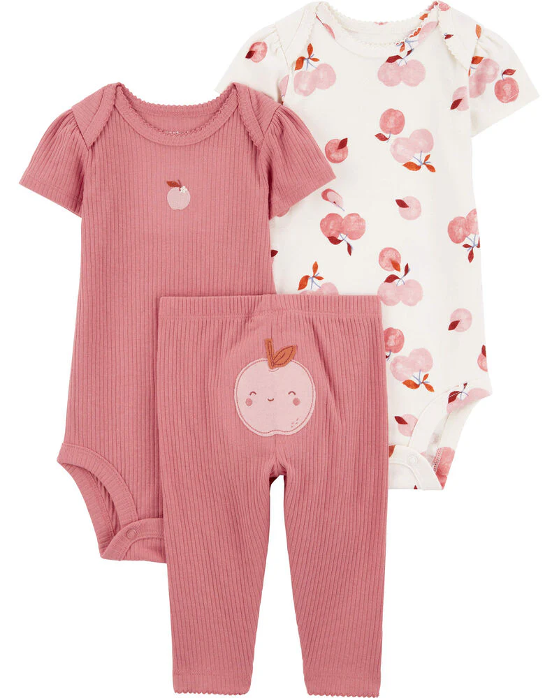 Carter's Baby 3-Piece Apple Print Little Character Set