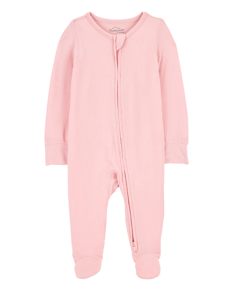 Baby Zip-Up PurelySoft Pink Sleep and Play