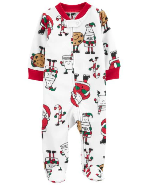 Carter's Baby Christmas Cookies Zip-Up Fleece Sleep & Play