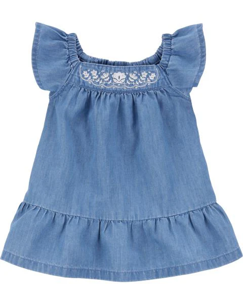 Carter's Baby Embroidered Chambray Dress