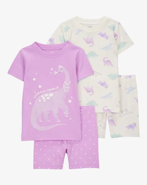 Carter's Toddler Dinosaur Print Snug Fit Cotton 4-Piece Pajamas