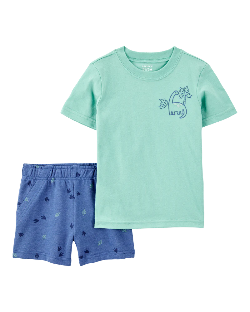 Carter's Toddler 2-Piece Dinosaur Outfit Set - Green/Navy