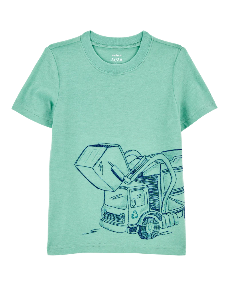 Carter's Baby Construction Knit Short-Sleeve Tee - Green