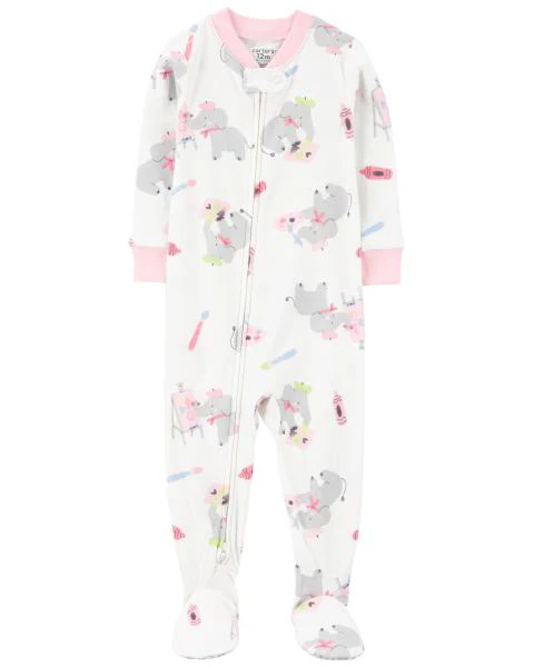 Carter's Baby Elephant Print Cotton 1-Piece Pyjamas