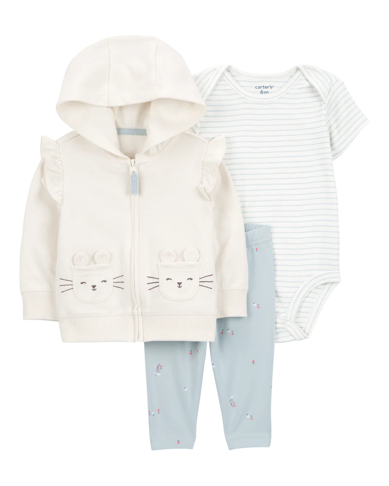 Carter's Baby 3-Piece Cardigan, Bodysuit & Pants Set