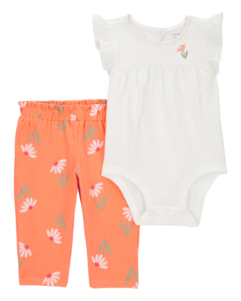 Carter's Baby 2-Piece Floral Peplum Bodysuit Pant Set
