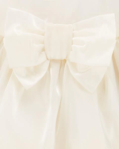 Baby Gold Cream Holiday Bow Dress