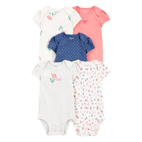 Carter's Baby 5-Pack Floral Short-Sleeve Bodysuits