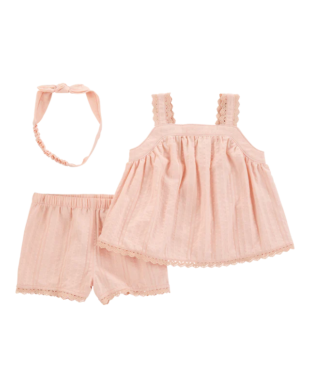 Carter's Baby 3-Piece Lace Trim Outfit Set