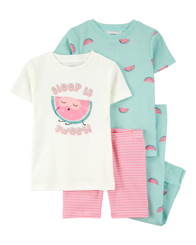 Carter's Toddler 4-Piece Watermelon Print 100% Snug Fit Cotton Pyjamas